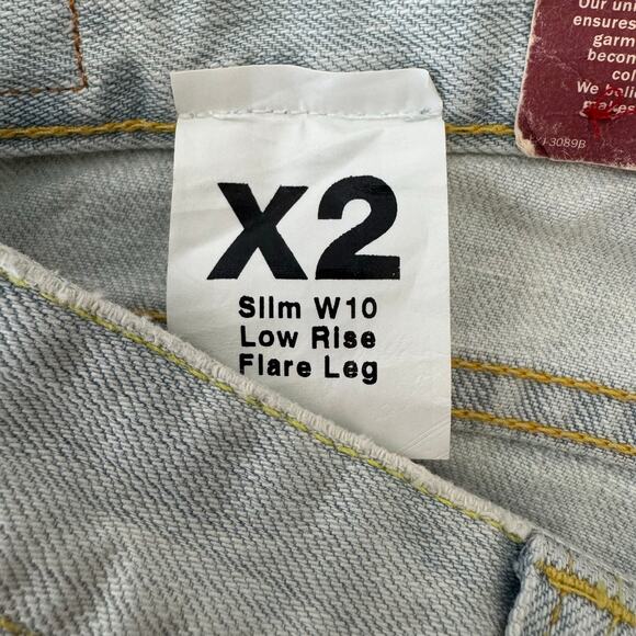 NWT Express Jeans Flare Leg Women’s Sz 8 Vintage Bleach Wash Cotton Western Boho - Picture 13 of 15